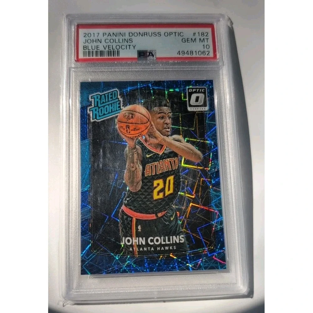 2017 Optic Rated Rookie Blue Velocity JOHN COLLINS RC Basketball Card PSA 10